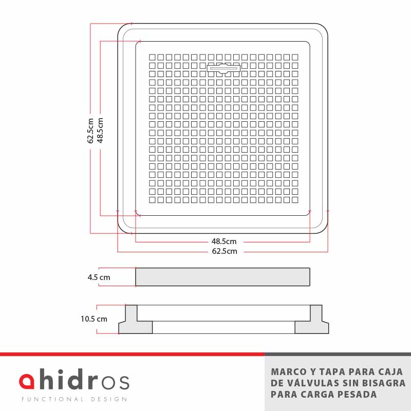 Marco y Tapa para Caja de Válvulas sin Bisagra para Carga Pesada AL04