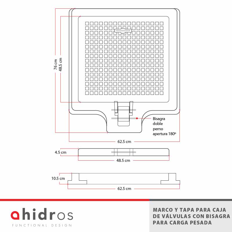 Marco y Tapa para Caja de Válvulas con Bisagra para Carga Pesada AL05